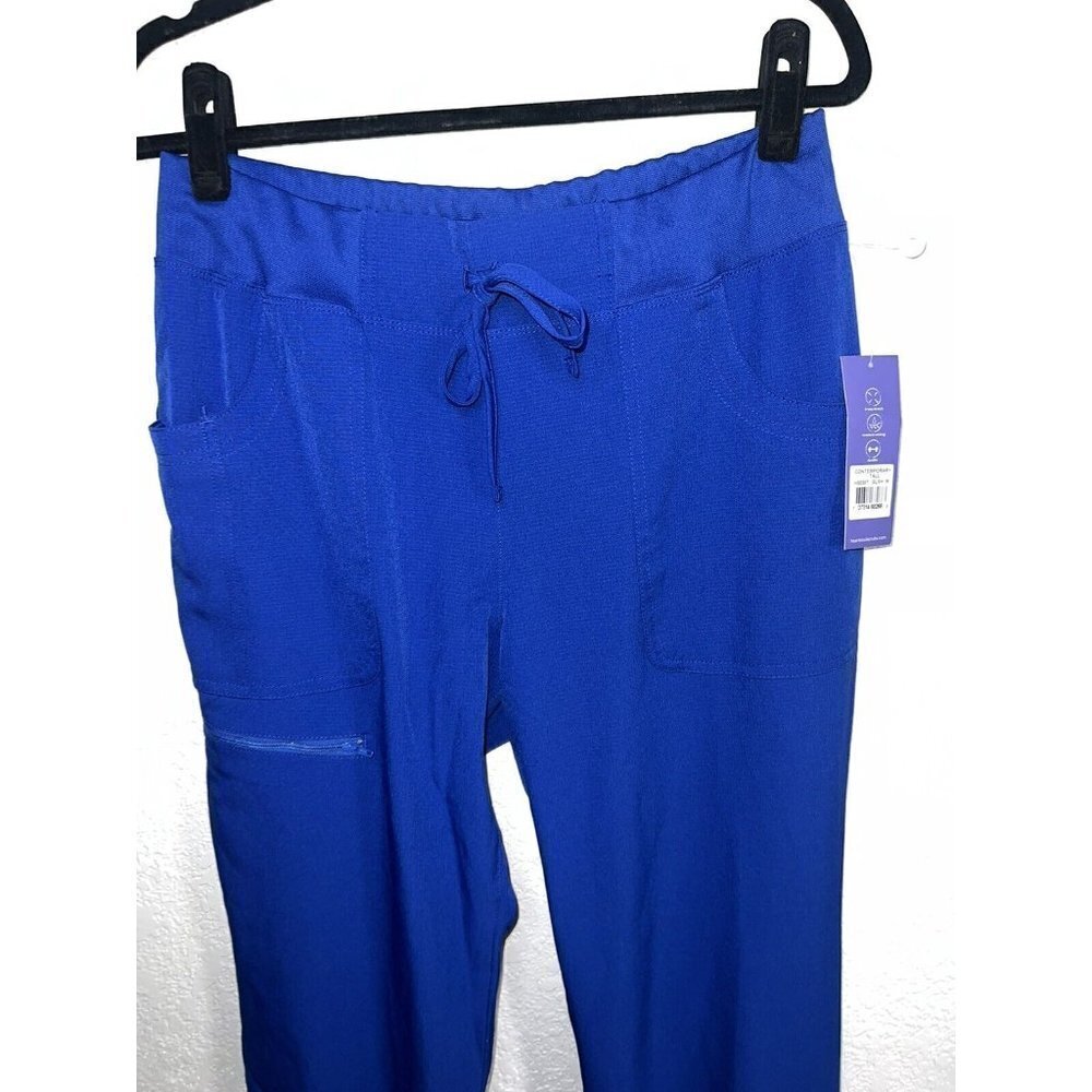 Heart Soul Scrub Jogger Pants Blue Size Medium Tall Pockets New NWTS (M) - Picture 2 of 8